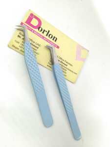 Juego de Pinzas para Extensión de Pestañas con Logotipo Personalizado, Color Azul Cielo, con Agarre de Diamante, Pinzas para Volumen Ruso, Pinzas en Forma de L y Pinzas de Punta Recta - Product Image 3