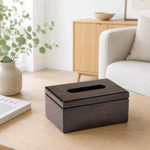 Caja de pañuelos de madera de diseño clásico, hecha a mano, impermeable, duradera, decorativa, con resorte, de Ali Fashion Art - Product Image 2