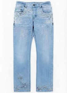 Jeans de Mezclilla para Hombre con Adornos, Pantalones de Mezclilla de Pierna Recta Lavados, Ropa Casual Transpirable de Moda Urbana para Hombre - Product Image 2