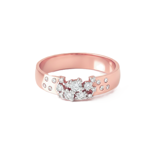 9K 10K 14K 18K Solid Gold Wedding Band Cluster Diamond <b>Statement</b> <b>Ring</b> Floral Cocktail <b>Ring</b> Wholesale Round Cut Lab Grown Diamond - Product Image 2