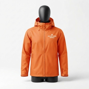 Veste de pluie d'hiver pour homme, imperméable, coupe-vent, respirante, à capuche, avec logo sur le devant, veste de pluie tendance - Product Image 4