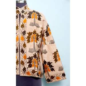 Veste pour femme en coton 100% matelassée et brodée Cotrise, nouveau motif, style bohème indien, respirante, écologique, pièce antique de haute qualité - Product Image 3