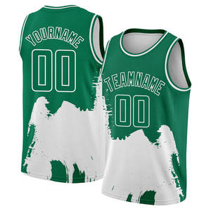 Maillot de basketball personnalisé brodé, style musical et mode, en maille polyester imprimé graffiti, motif hip-hop urbain - Product Image 4