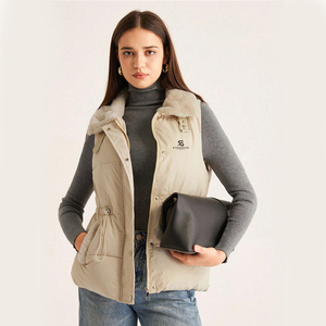 Custom Lightweight Waistcoat Warm Bubble Packable Sleeveless <b>Jacket</b> Plus Size Winter Woman <b>Duck</b> <b>Down</b> Cotton Outerwear Fit Solid - Product Image 2