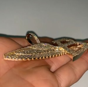 Collar con Colgante Hip Hop Personalizado de Fábrica, Colgante B, Plata 925 o Oro K - Product Image 2