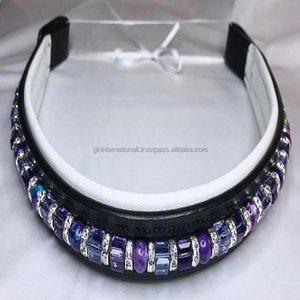 Cristaux de perles blancs et gris personnalisés canal vide décoratif blanc rembourré cuir cheval sourcil bande dans toutes les tailles et couleurs - Product Image 4