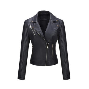 Chaqueta de Moto para Mujer WARPRO INDUSTRY, Negra, de Cuero PU, Impermeable, para Invierno, Manga Larga, Diseño Acolchado, Cierre de Cremallera, Cuello Plegable - Product Image 6
