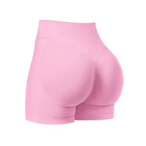 Women's High-Waisted Anti-Bacterial Spandex/Nylon Gym Shorts Elastic Waist Workout Yoga Compression Wear Wholesale <b>Knee</b> Length - Product Image 3