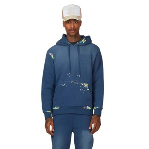 New Fashion Acid Washed Custom Track Suit Pullover Hoodie with <b>Trouser</b> Casual Wear Unisex OEM High Quality Sweat Suit Sportswear - Product Image 1