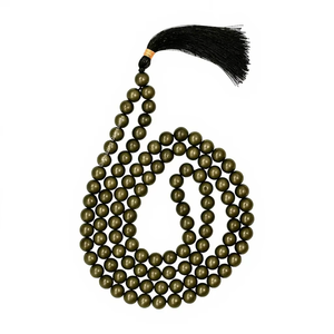 Meilleur Collier Mala en Pyrite 108 Perles, Perles de Prière Rondes en Pierre Précieuse de 8mm, Collier de Méditation et de Yoga, Bijou Religieux Unisexe - Product Image 2