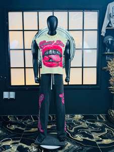 Conjunto de Camiseta sin Mangas y Pantalones Holgados Personalizados para Hombre, Estilo Urbano, Cuello Redondo Estampado, Tejido de Algodón y Spandex, Ropa de Verano - Product Image 4
