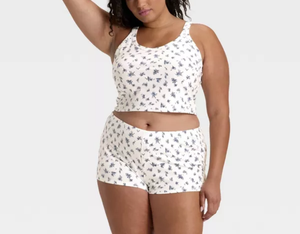 Ensemble pyjama personnalisé OEM avec logo pour femme : débardeur et short en jersey, vêtements de sport respirants et très extensibles, lingerie féminine - Product Image 2