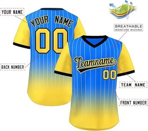 Maillot de baseball personnalisé à col en V, chemises de sport à rayures style hip-hop, nom et numéro personnalisés pour hommes/femmes/jeunes - Product Image 6