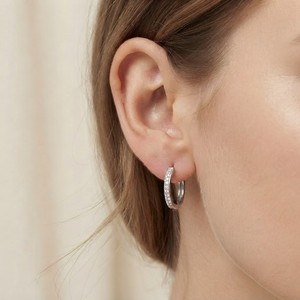 925 <b>Silver</b> <b>Earrings</b> With Round Brilliant Cut Diamond Channel Setting Minimalist Everyday Wear Unisex - Product Image 4