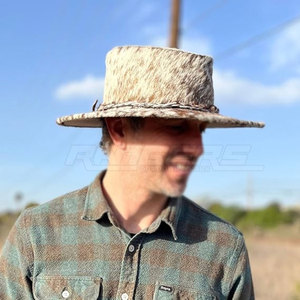 Leather Cowboy <b>Hat</b> Rugged <b>Western</b> Style Durable Leather Construction Outdoor Riding And Travel Use - Product Image 6