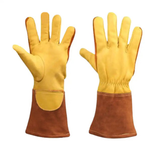 Gants industriels en cuir pleine fleur de vachette de qualité supérieure, anti-chaleur, anti-étincelles, pour la lutte contre les incendies, la soudure TIG/MIG, protection des mains et des bras - Product Image 2