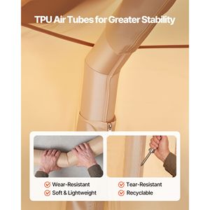Tenda Gonfiabile per 8 Persone con Pompa Ricaricabile, Tubi d'Aria in TPU, 4 Grandi Finestre a Rete, Tessuto in Cotone, Portatile e Facile da Montare - Product Image 5