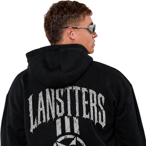 Customized Men Oversized Pullover Hoodie Front <b>Back</b> Sleeve Pocket Design Print <b>Drop</b> Shoulder Streetwear 100% Cotton Fleece OEM - Product Image 4