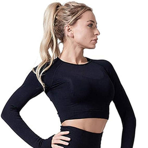 Conjunto Deportivo de 2 Piezas para Mujer, Cintura Alta, Cuello Redondo, Top Sin Mangas, Leggings Largos, Poliéster/Algodón, Sin Costuras, Elástico - Product Image 1
