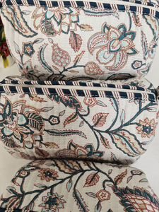 Sacs de maquillage en coton durable à imprimé floral, pochettes indiennes, trousse de toilette de voyage, organiseur de cosmétiques - Product Image 3