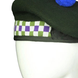 Gorro Escocés Tradicional Hecho a Mano 100% Lana Balmoral Azul Verde Oliva Blanco, OEM ODM - Product Image 4