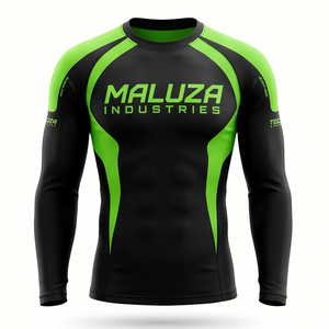 Maillot de compression athlétique sublimé à manches longues, à séchage rapide, avec coutures plates, pour arts martiaux et entraînement de combat - Product Image 1