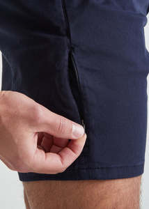 Pantalones Cortos Bermuda de Algodón Azul Marino para Hombre, Cintura Media, Cierre Elástico, Casuales, Tejido Sólido, Transpirables, con Bolsillos - Product Image 4