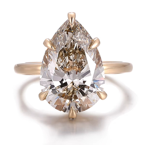 Anillo de Diamante Cultivado en Laboratorio de Oro Sólido de 10K, Forma de Pera, Color D, VVS, 5 CT, Anillo de Compromiso con Diamante Cultivado en Laboratorio, Certificado IGI - Product Image 3