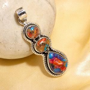 Best Selling Pink Spiny Oyster Turquoise Pendant 925 Silver Handmade Pear Shape Gemstone Inlay Jewelry <b>Gift</b> <b>For</b> <b>Her</b> - Product Image 2