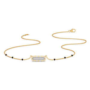 Collar Mangalsutra con Barra Radiante de Diamantes de Diseño Abierto - Product Image 3