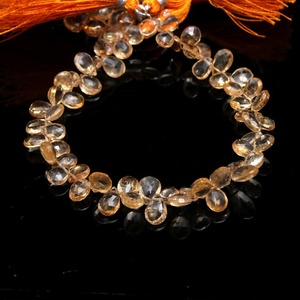 100% perles en forme de poire à facettes en citrine naturelle pour la fabrication de bijoux arrivée de perles de pierre - Product Image 5