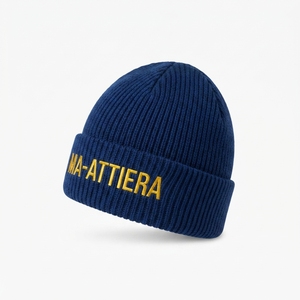 Gorro de Punto Acanalado Azul Rey con Puño, Cálido para Invierno, con Logotipo Bordado Personalizado - Product Image 3