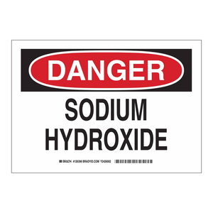 Señal de Advertencia Química de Hidróxido de Sodio Brady Danger, Impresa con UV, para Montaje en Pared, para Laboratorios y Fábricas - Product Image 3