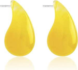 Pendientes personalizables de madera de resina epoxi acrílica Pendientes de aro de resina chapados en oro respetuosos con el medio ambiente Regalos festivos de joyería de madera - Product Image 3