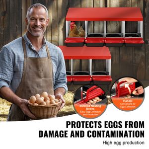 Nido per Galline a 4 Scomparti, da 15 a 30 Pollici, in Metallo Resistente alla Corrosione, Inclinato, Tipo A, Nuovo - Product Image 4