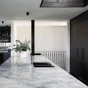 MiyaStone Wholesale <b>Artificial</b> 3D Printed Calacatta Grey Quartz Slab for Residential Project - Product Image 2