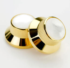 A06BB Electric <b>Guitar</b> Parts & Accessories Brass Gold Knobs with Mother of Pearl Tops Made in Korea - Product Image 2