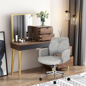 Silla de Oficina Ergonómica Contemporánea de PU con Respaldo Hueco Ajustable y Reposabrazos - Product Image 3