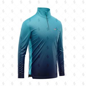 เสื้อโปโลผู้ชายแบบสวมครึ่งซิปขายดีที่สุด ผลิตจากผ้าฟลีซโพลีเอสเตอร์เนื้อนุ่ม ลายเรียบ แห้งเร็ว เหมาะสำหรับฤดูหนาว - Product Image 4