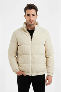 Blouson matelassé blanc à capuche pour femme, léger, coupe-vent, fermeture éclair sur le devant, manteau d'hiver décontracté, couleur unie, coupe ajustée, polyester, polaire - Product Image 2