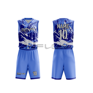 Ensemble de maillots de basket-ball réversibles, uniforme en maille performante avec impression personnalisée du nom et du numéro pour hommes/garçons - Product Image 5