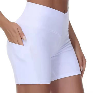 Custom Summer Fitness High Waist Yoga Biker Shorts Attractive High Quality Stretchable <b>Tummy</b> <b>Control</b> Gym Leggings for Women - Product Image 2