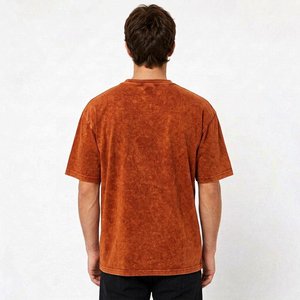 เสื้อยืดคอตตอนผู้ชายแบบสั่งทำพิเศษ 350gsm  ขั้นต่ำในการสั่งซื้อน้อย สำหรับแบรนด์สตรีทแวร์ในสหรัฐอเมริกา พร้อมโลโก้สั่งทำพิเศษและทรงเสื้อแบบบ็อกซี่ - Product Image 1