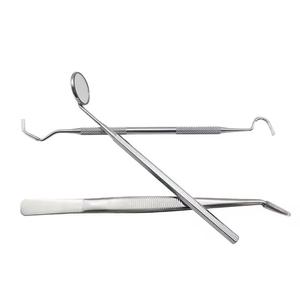 Kit d'examen dentaire manuel jetable ergonomique en acier inoxydable GUJJAR SURGICAL INTERNATIONAL : Miroir buccal, pinces, sonde - Product Image 2