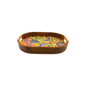 ถาดบาติกอินโดนีเซียแบบดั้งเดิมทรงวงรีขนาดเล็ก WIK-EH BCA งานฝีมือประณีต ของตกแต่งบ้านขนาดกะทัดรัด ถาดแท้จากอินโดนีเซีย - Product Image 3