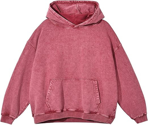 Sweat-shirts d'hiver rétro délavés à l'acide pour hommes et femmes, broderie personnalisée, écologiques, séchage rapide, polaire polyester/coton, coupe oversize décontractée - Product Image 6