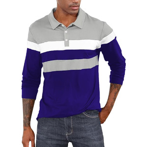 Modern Classic Navy All-Season Year <b>Round</b> Breathable Golf Polo Shirts Customize Solid Color Four Way Stretch Men's Polo Shirts - Product Image 1