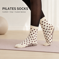 Chaussettes de Pilates pour femmes, antidérapantes, semelle souple, respirantes, extensibles, pour Reformer, Yoga, Barre, entraînement à domicile, motif personnalisé, vente en gros