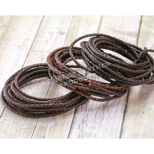 Reliance <b>Leather</b> Products 4mm Antique Dark Brown Braided <b>Leather</b> Cord Round for <b>Bracelet</b> Making Made Uttar Pradesh Packaged Roll - Product Image 3