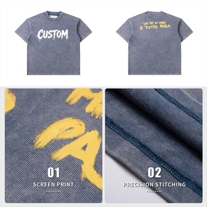 Custom Oversized Short Sleeve T-Shirt <b>Men</b> Cotton O-Neck Jersey Fit Letter Print Casual Street Style - Product Image 6